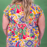 Applause Embroidered Floral Tunic Top