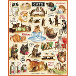 Vintage Cats Puzzle, 1,000 Pieces by Cavallini, vintage cat artwork