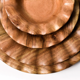13" Wood Ruffle Platter