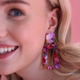 Earring, Kennedy, Pink Multi