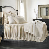 King Washed Linen Bedspread 3pc Set (Bedspread & Shams), Light Tan