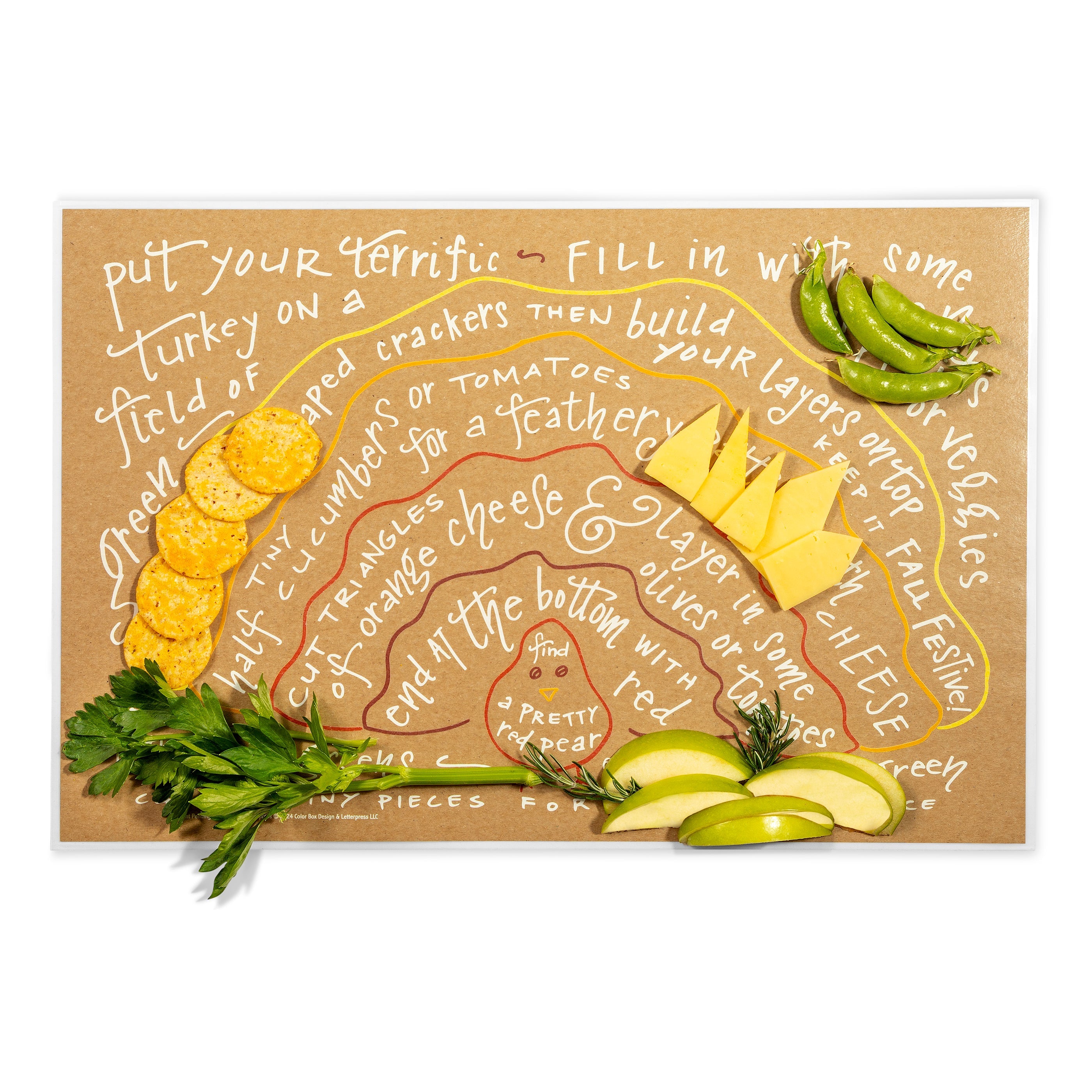 Color Box Letterpress Turkey Charcuterie Cheat Sheet — vendor product photo