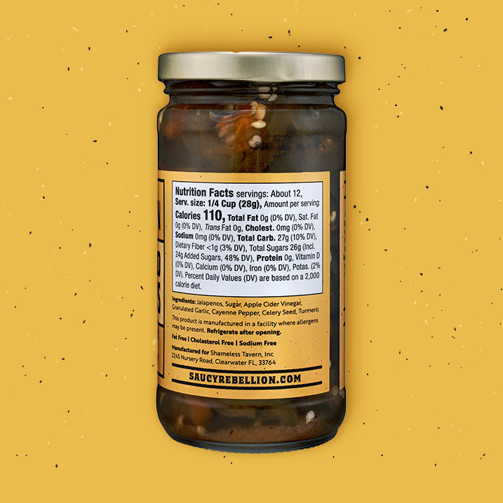 Saucy Rebellion Sweet & Spicy Candied Jalapeños