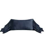 Washed Linen Long Ruffled Pillow, Navy