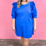 The One That Got Away French Terry Dress, Blue