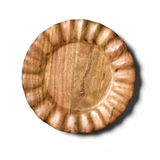 11" Wood Ruffle Dinner Plate